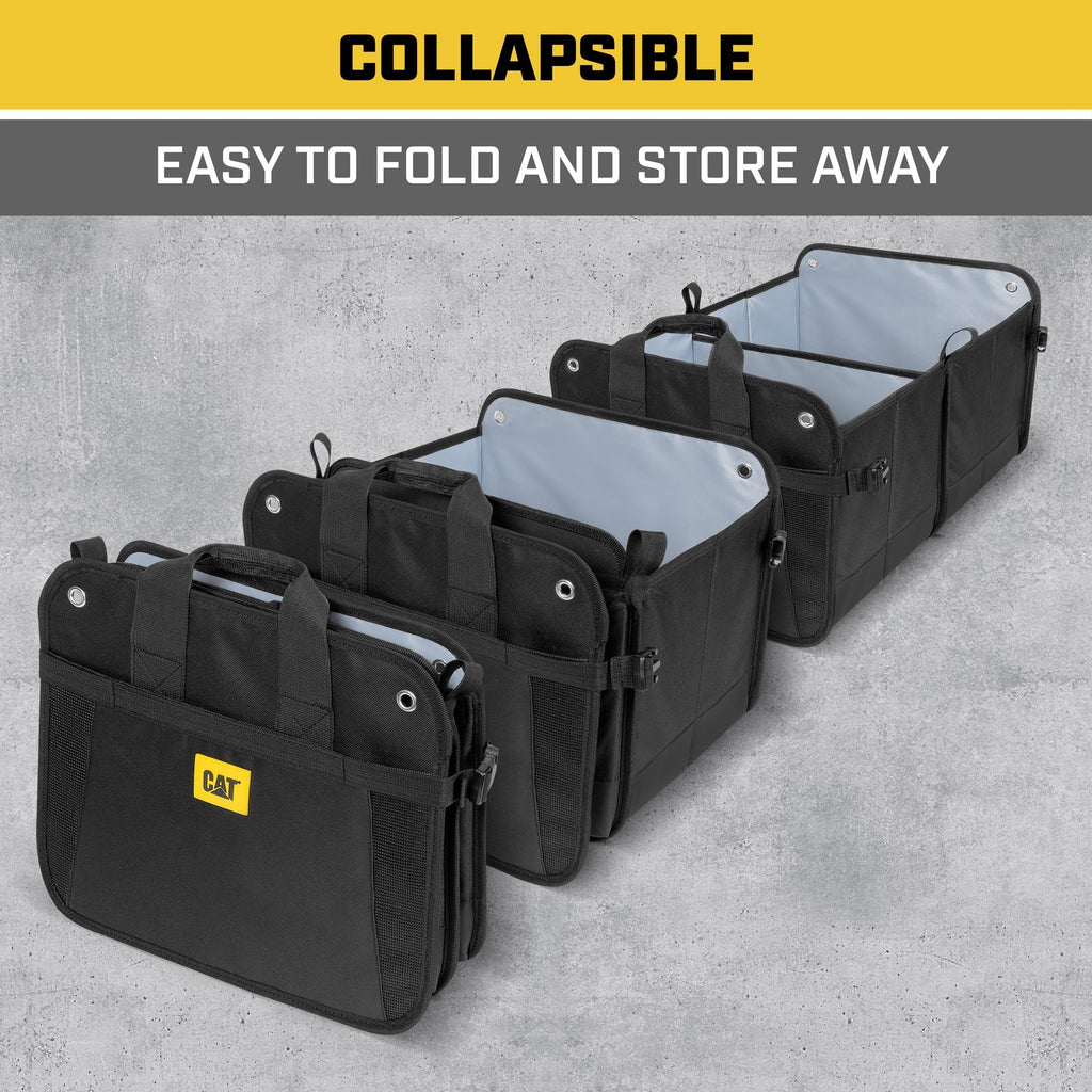 CAT FlexTrunk Trunk/Cargo Organizer and Storage, Collapsible & Adjustable Multi-Compartments (14.5" x 23" x 13")