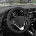 MotorTrend Ergonomic Genuine Leather Steering Wheel Cover S (Fits 13.5" - 14.5")