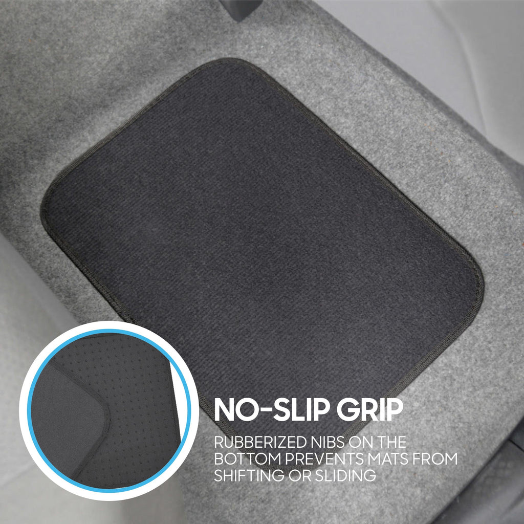 BDK 4-Piece Premium Carpet Non-Slip Heel Pad Front Floor Mats and Rear Floor Mats