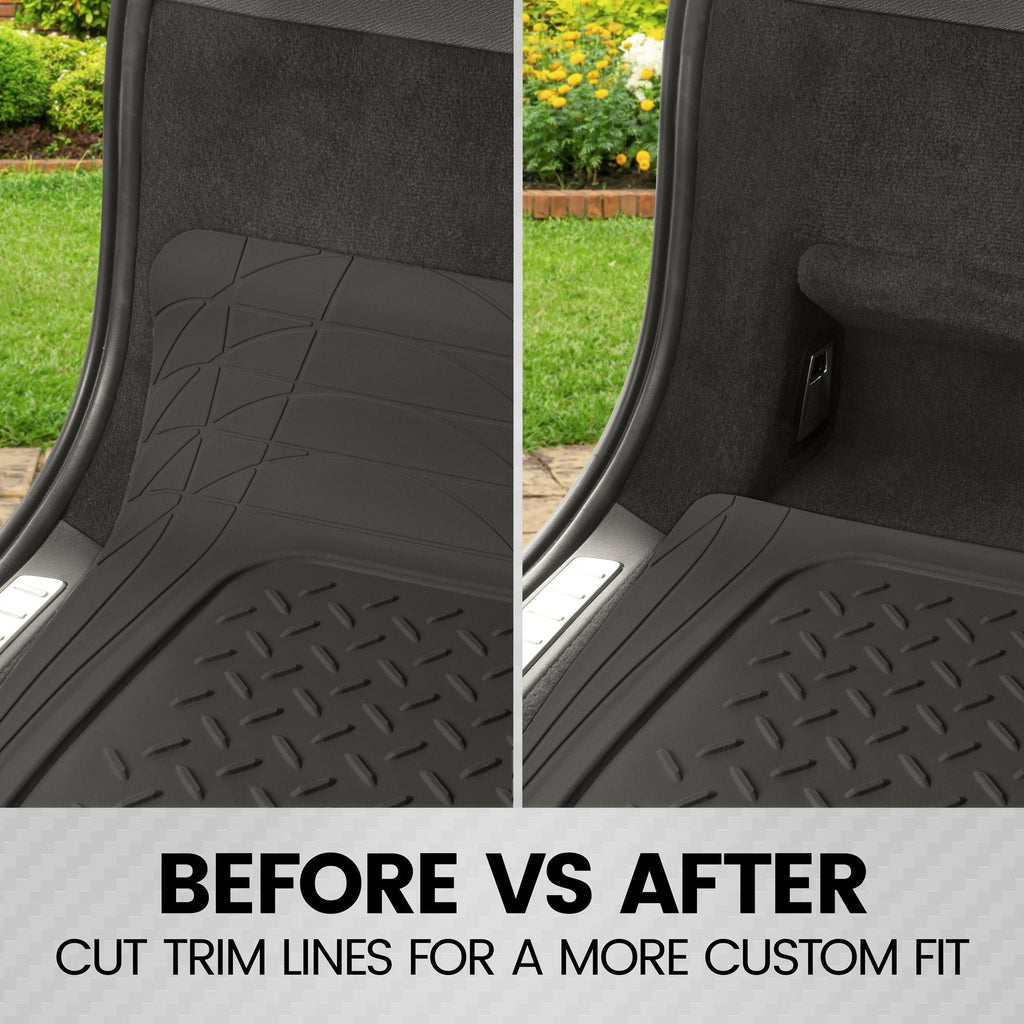 BDK Trunk/Cargo Rubber Liner - Heavy Duty, All Weather, Trim to Fit (53.8" x 43.2")