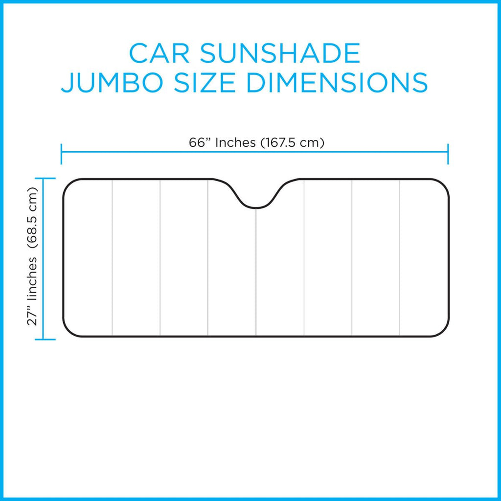 BDK Single Bubble Vehicle Sunshade for Cars, SUVS, Trucks, Vans XXXL (66" x 24")