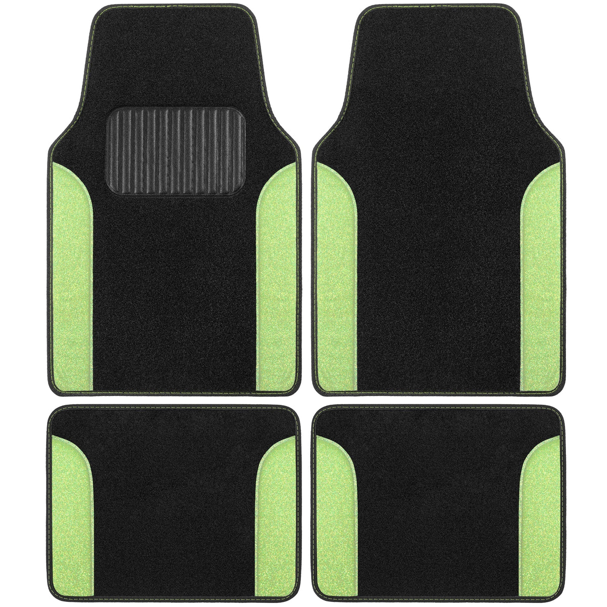 Carbella 4-Piece Sparkle Glitter Front Floor Mats and Rear Floor Mats