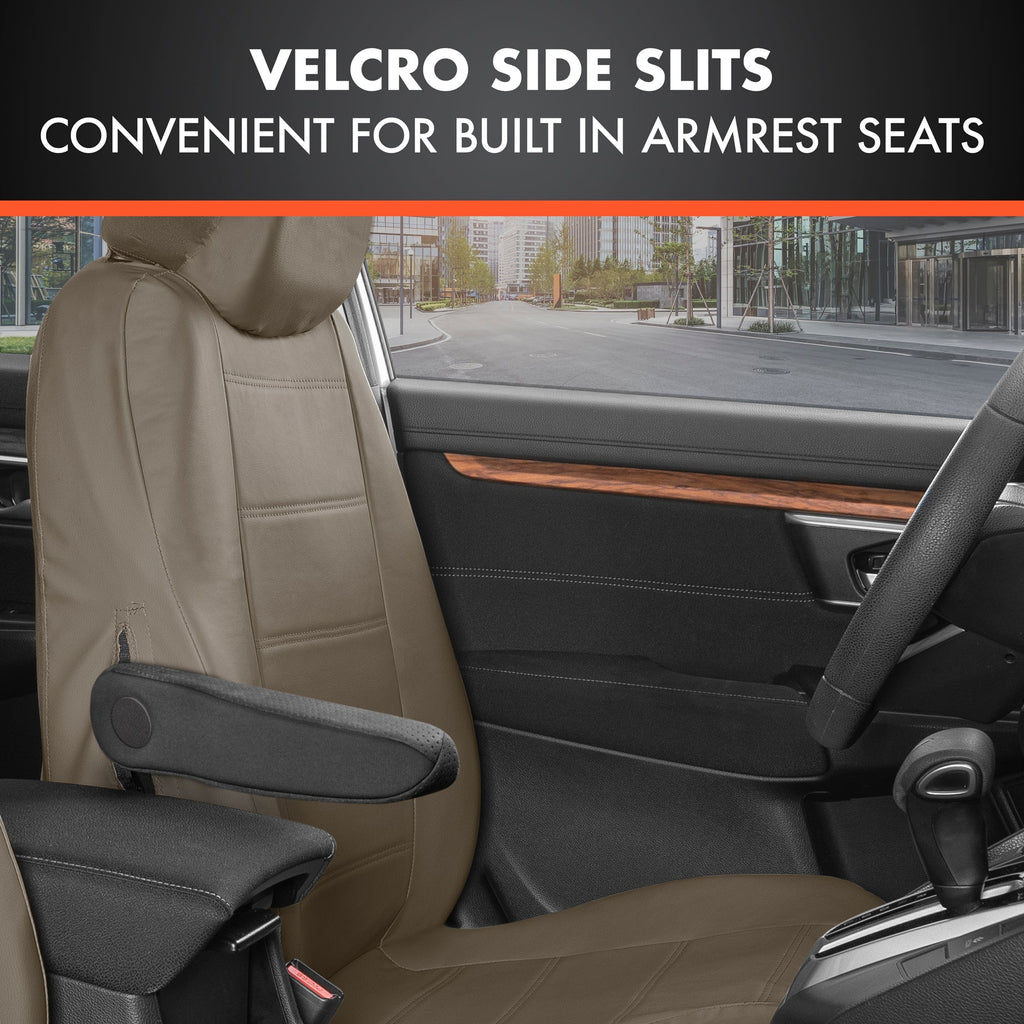 BDK 9-Piece Premium Faux Leather Front Seat Covers and Rear Seat Covers