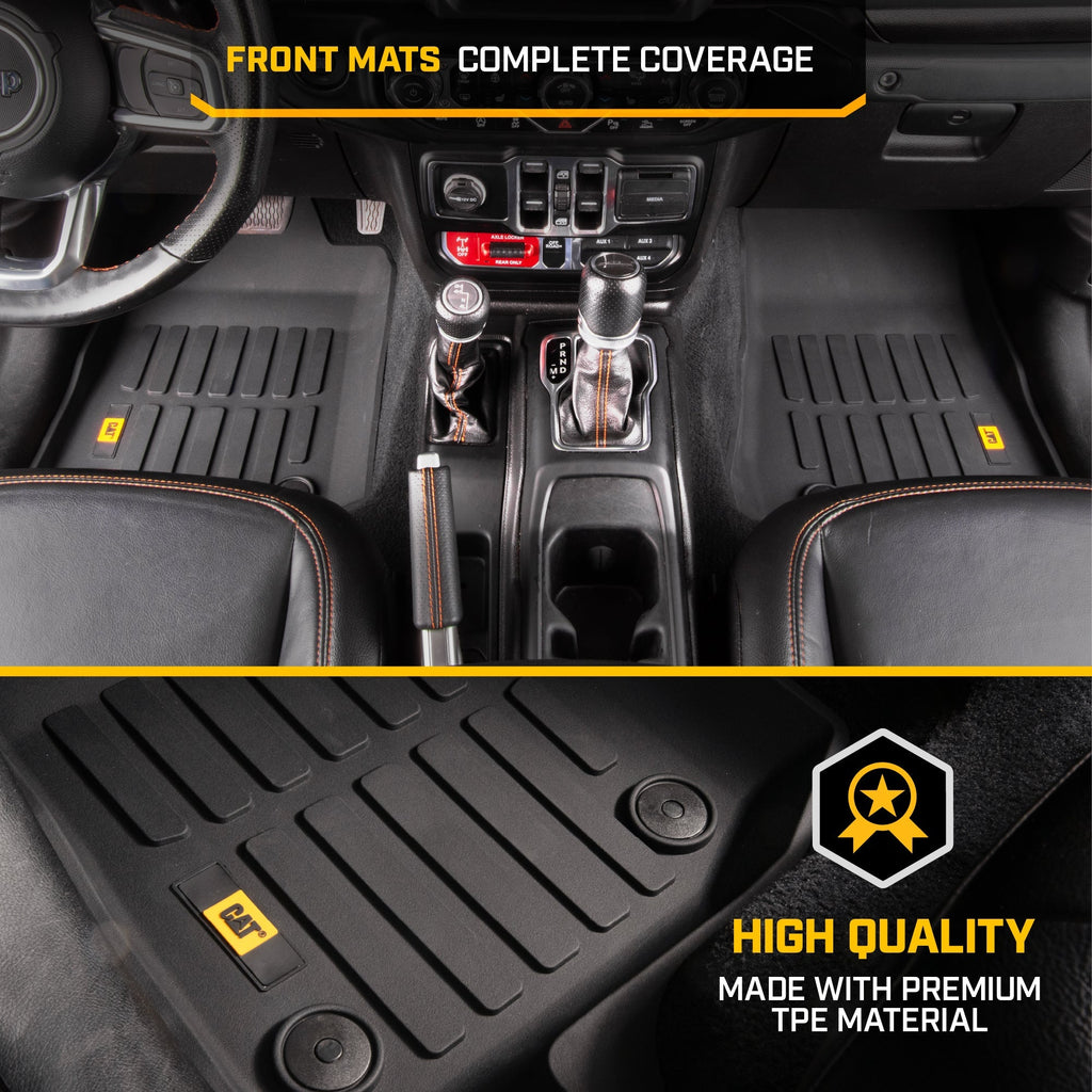 CAT 2-Piece JustFit 3D Front Liner Mats for Jeep Gladiator JL (2020 - 2026) - All Weather, Heavy Duty, Custom Fit