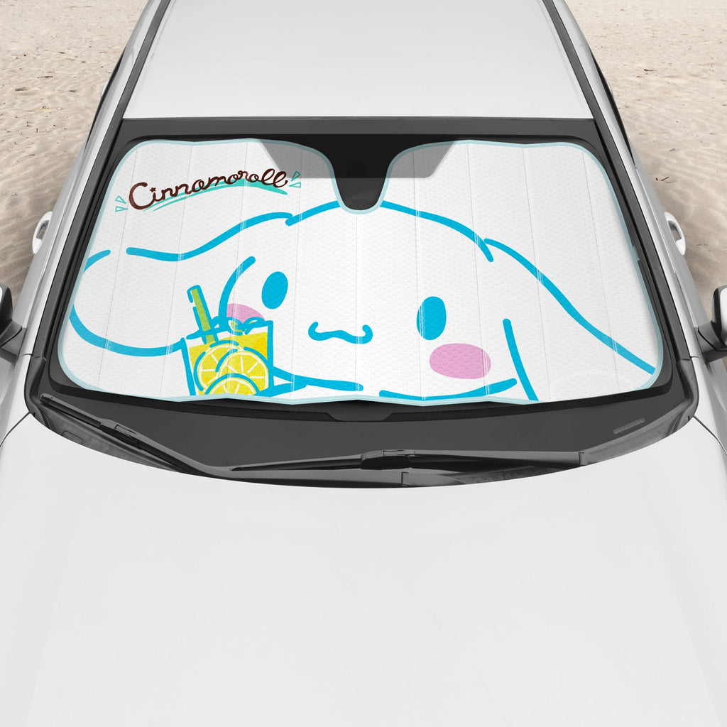 Carbella Sanrio Cinnamoroll Lemon Chill Front Windshield Sunshade (58" x 28")