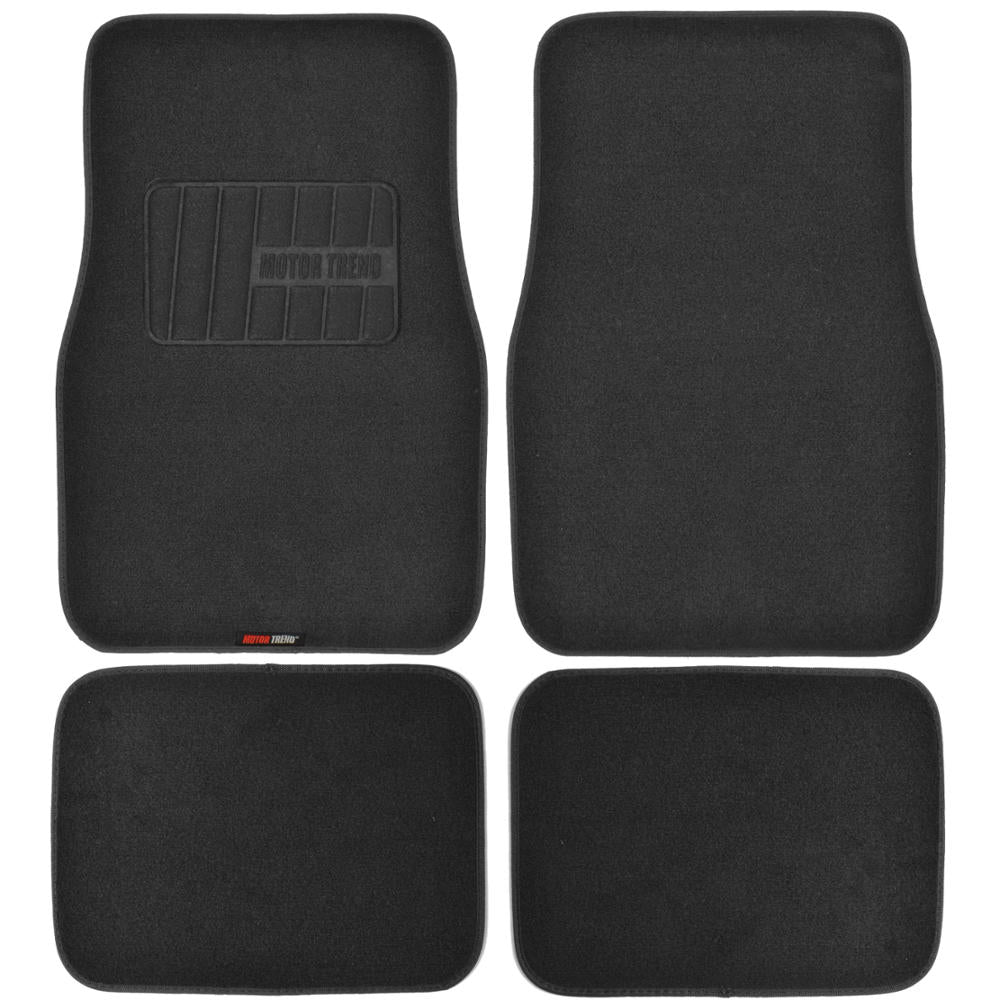 MotorTrend 4-Piece FatRug Premium Carpet Front Floor Mats and Rear Floor Mats with Heel Padding