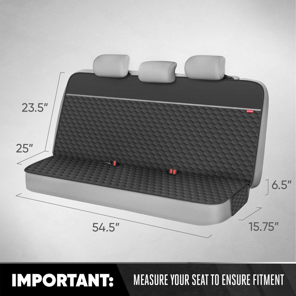 Motor Trend Dog Car Seat Cover for Back Seat - Waterproof Non-Slip Scratch-Resistant Back Seat Pet Cover for Dogs - Universal Fit Dog Accessories for Cars, Trucks, SUV, & Vans - Black