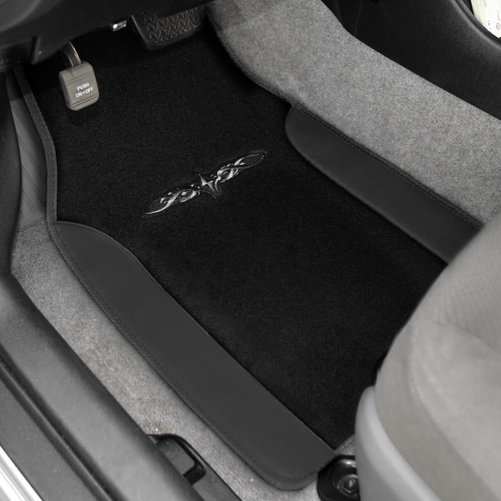 BDK 4-Piece Design Print Carpet Front Floor Mats and Rear Floor Mats
