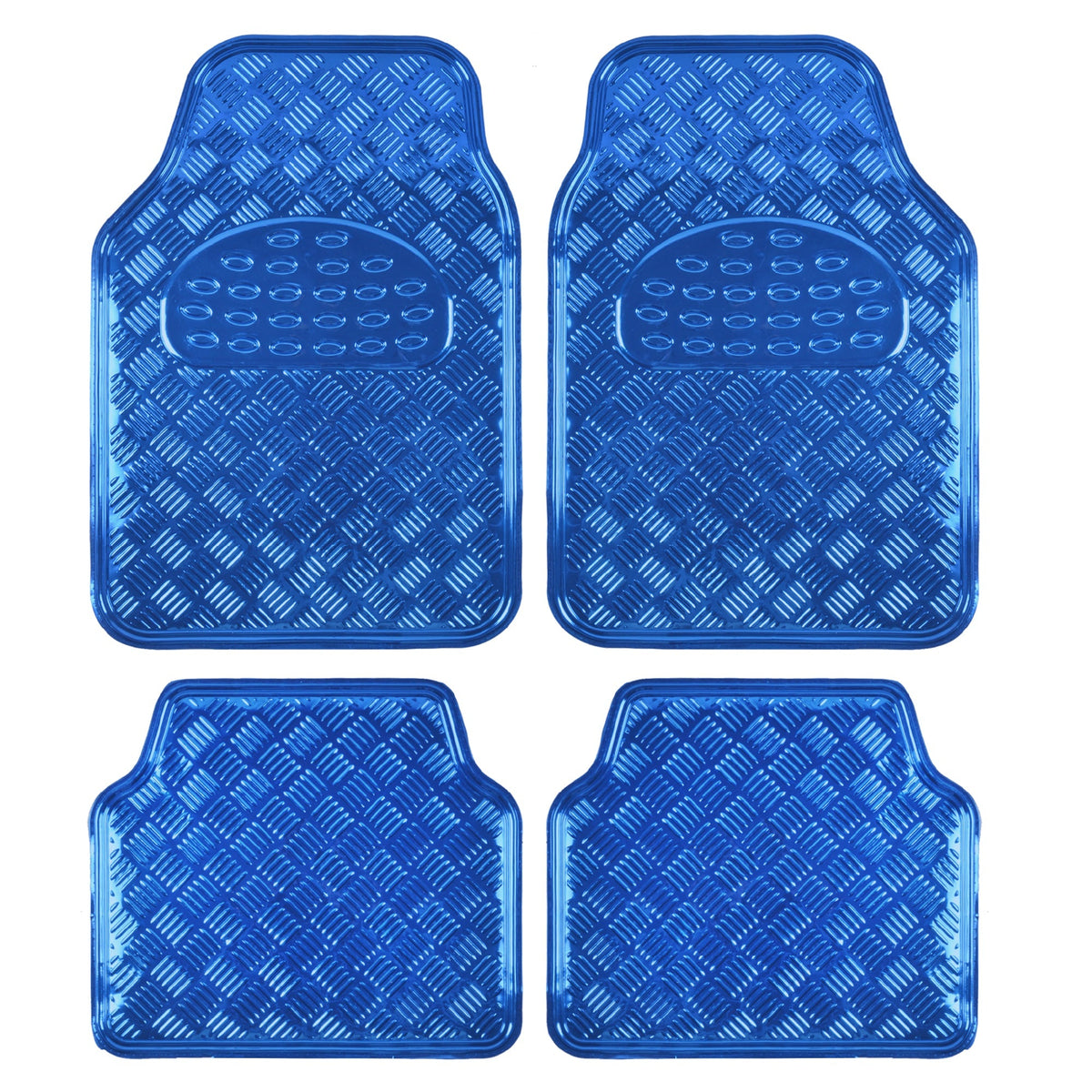 BDK 4-Piece Translucent Centered Cushioned Grip Pad Front Floor Mats and Rear Floor Mats - Heavy Duty, All Weather
