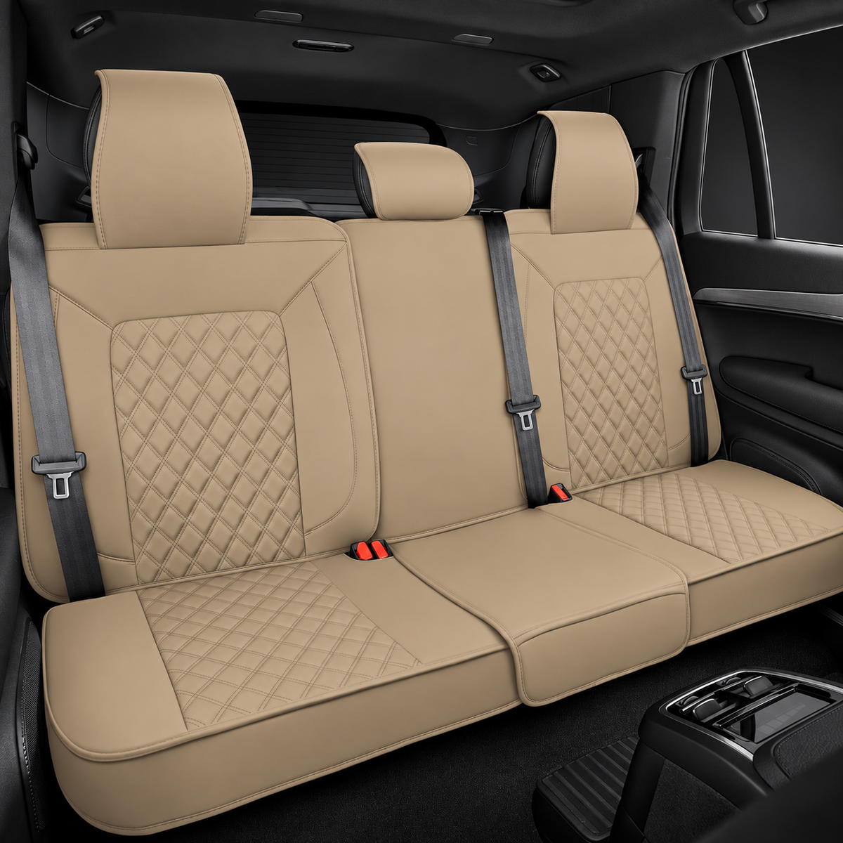 MotorBox Napa Rear Seat Cover, Beige – Semi-Universal | DriveCore — charcoal presentation