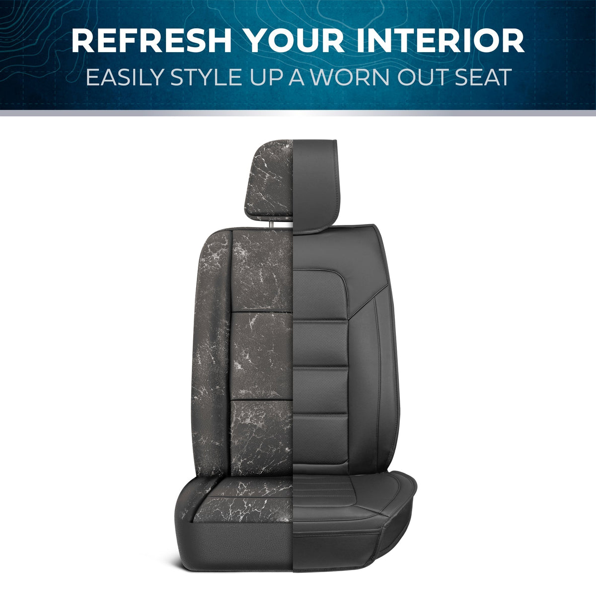 MotorBox 2-Pack Classic Edition Premium Faux Leather Perforated Cushion Front Seat Covers