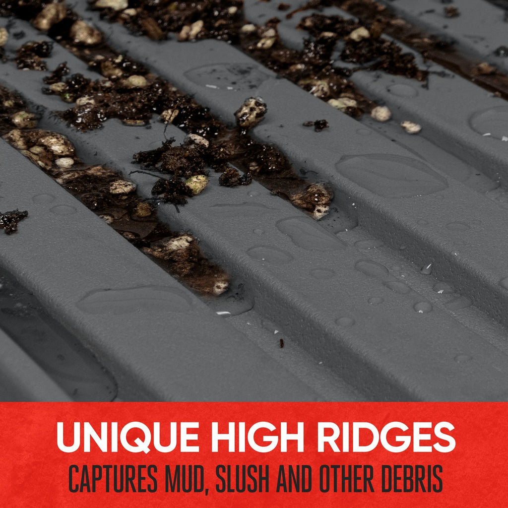 MotorTrend 3-Piece FlexTough Advanced Rubber Multi-Channel Front Floor Mats and Rear Floor Mat
