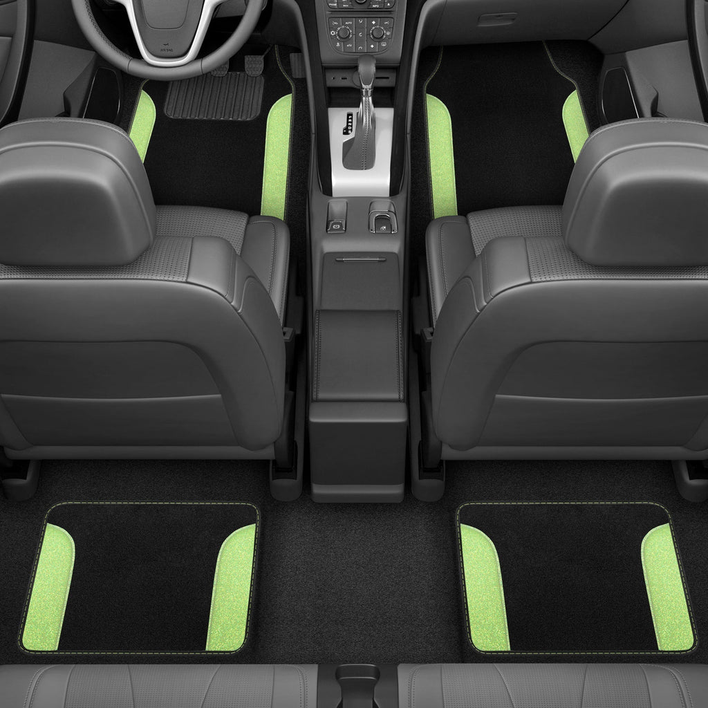 Carbella 4-Piece Sparkle Glitter Front Floor Mats and Rear Floor Mats