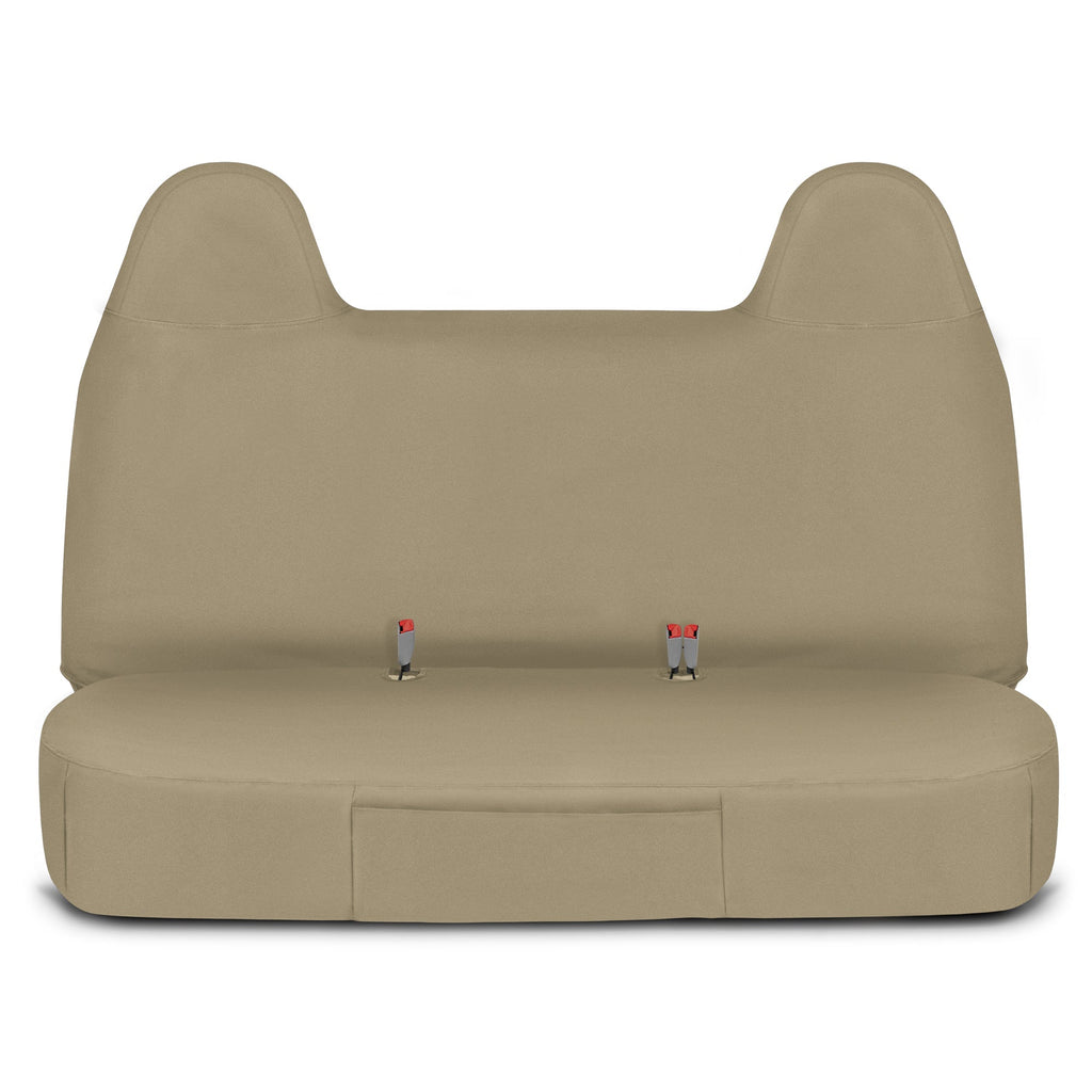 Cat® Custom Fit Front Bench Seat Cover for Ford F250 / F350 / F450 / F550 (1999-2007) - Durable Oxford Beige Truck Seat Cover with Utility Pockets, Ford F250 Super Duty Interior Cover