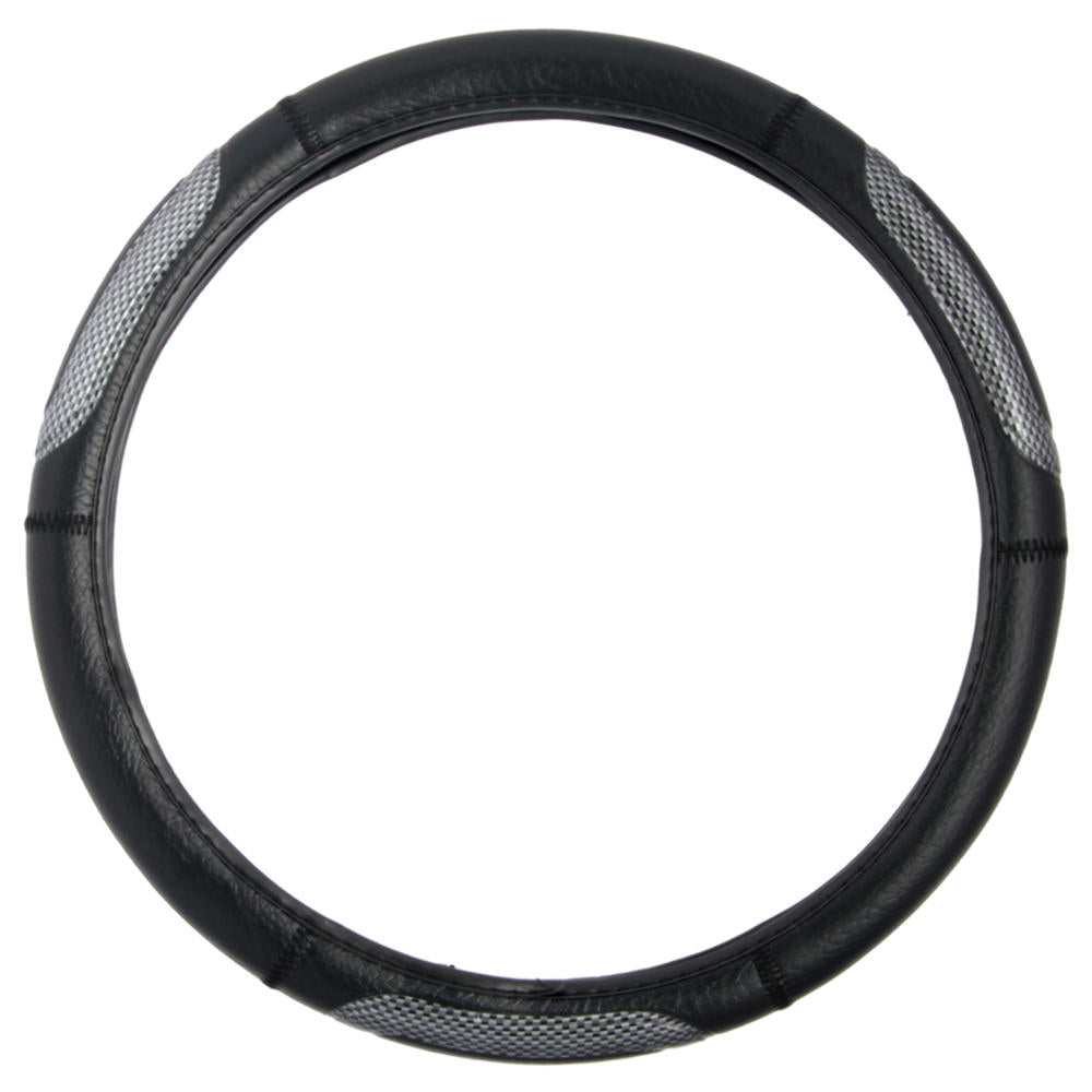 BDK Two-Tone Sport Carbon Grip Steering Wheel Cover (Fits 14.5" - 15.5")