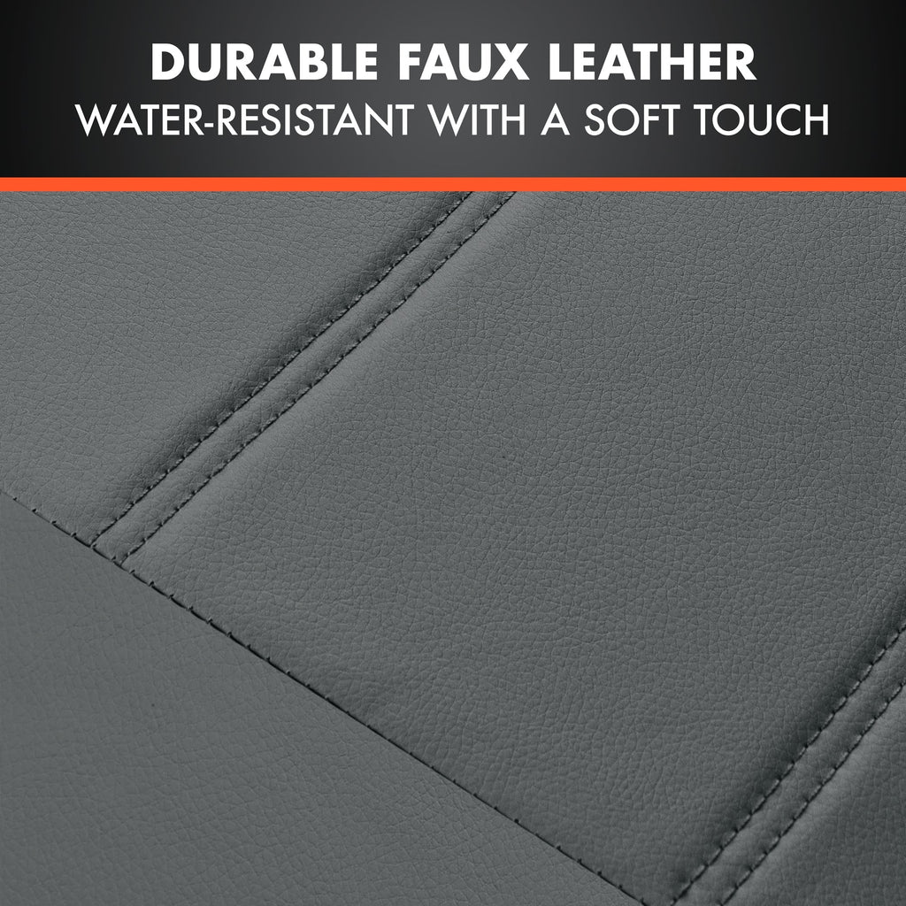 BDK 9-Piece Premium Faux Leather Front Seat Covers and Rear Seat Covers