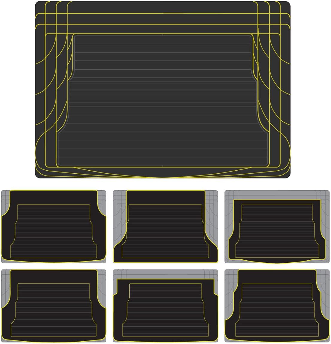 Motor Trend Heavy Duty Utility Cargo Liner Floor Mats for Car Truck SUV, Universal Trimmable to Fit, Foldable, Cargo & Trunk All Weather Protection (Multiple Colors)