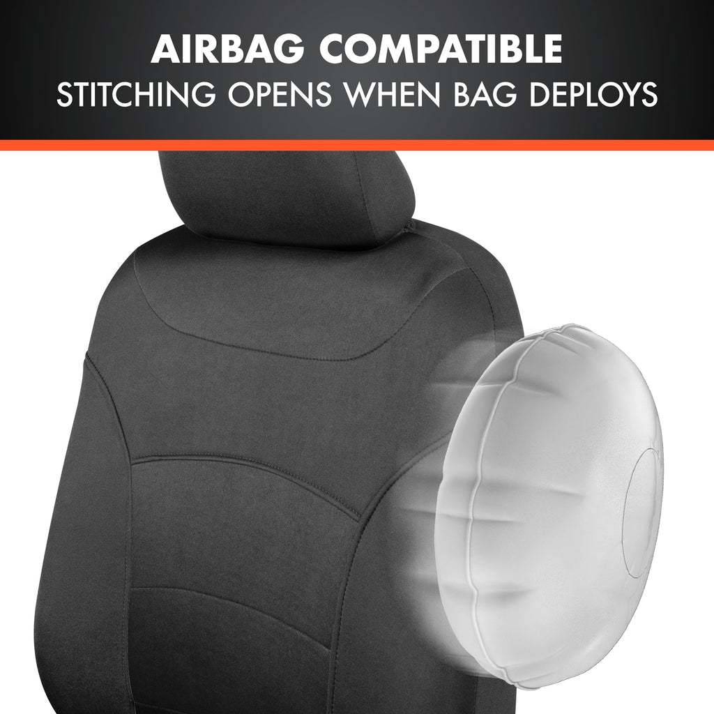 BDK carXS Turismo Car Seat Covers Full Set, Beige Two-Tone Front Seat Covers with Split Rear Bench Back Seat Cover, Automotive Seat Covers for Trucks SUV Van Auto (Multiple Colors)