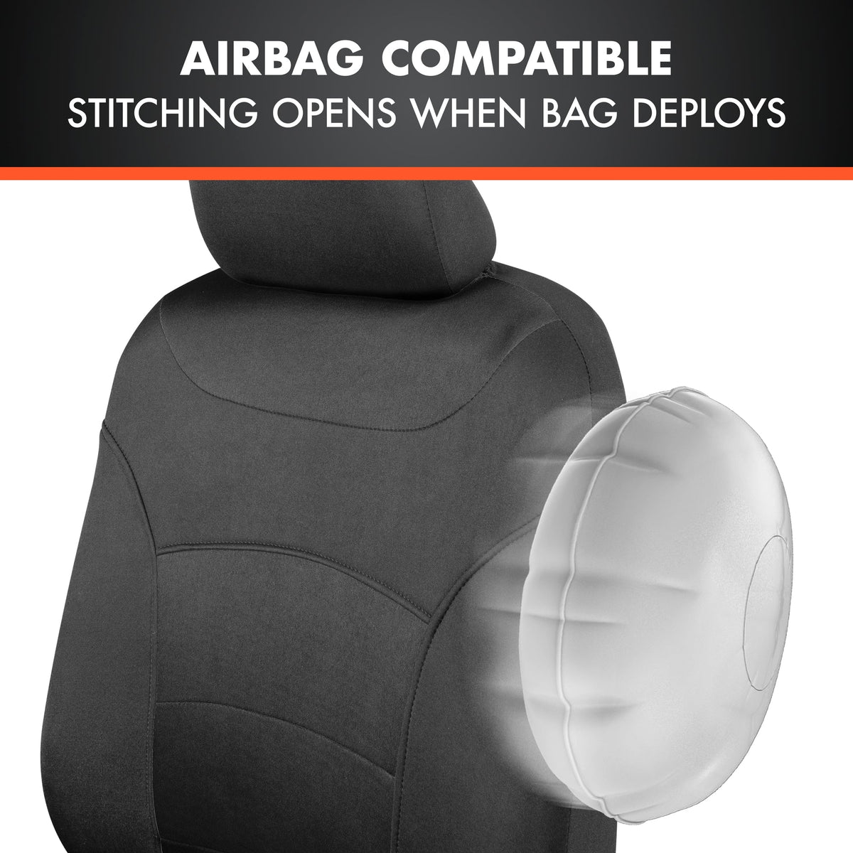 BDK carXS Turismo Car Seat Covers Full Set, Beige Two-Tone Front Seat Covers with Split Rear Bench Back Seat Cover, Automotive Seat Covers for Trucks SUV Van Auto (Multiple Colors)