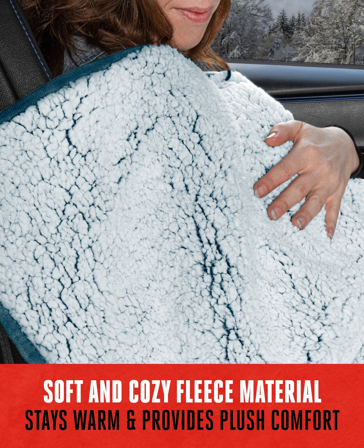 MotorTrend 12v Heated Plush Fleece Blanket for Cars, SUVs, Trucks, Vans, with 9v plug (58" x 42")