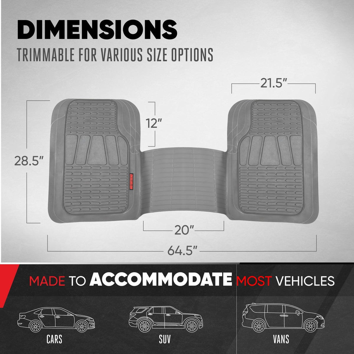 MotorTrend WingRunner Rear Floor Mat - Trim to Fit