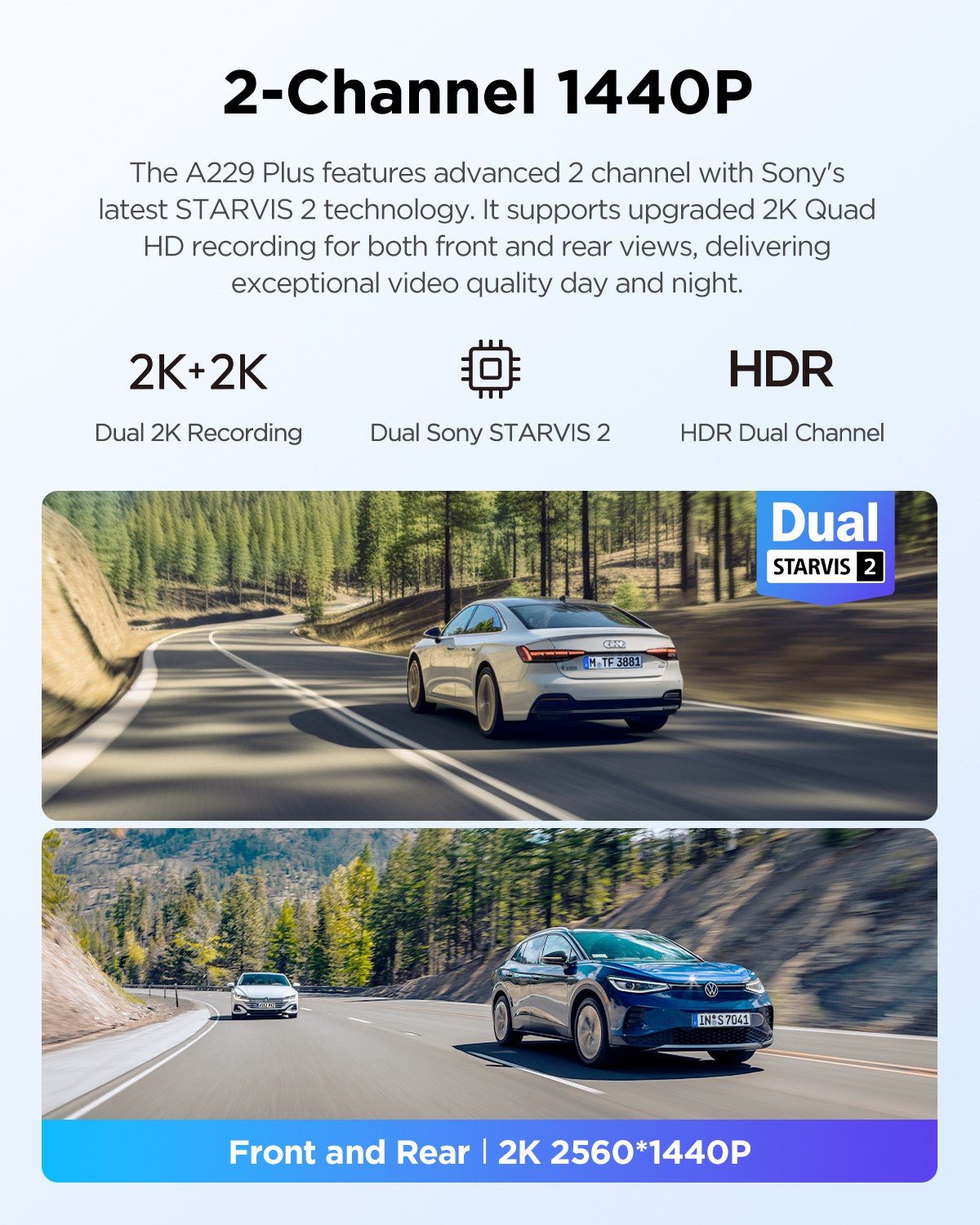 VIOFO A229 Plus 2CH 2K + 2K Dash Cam - image 2