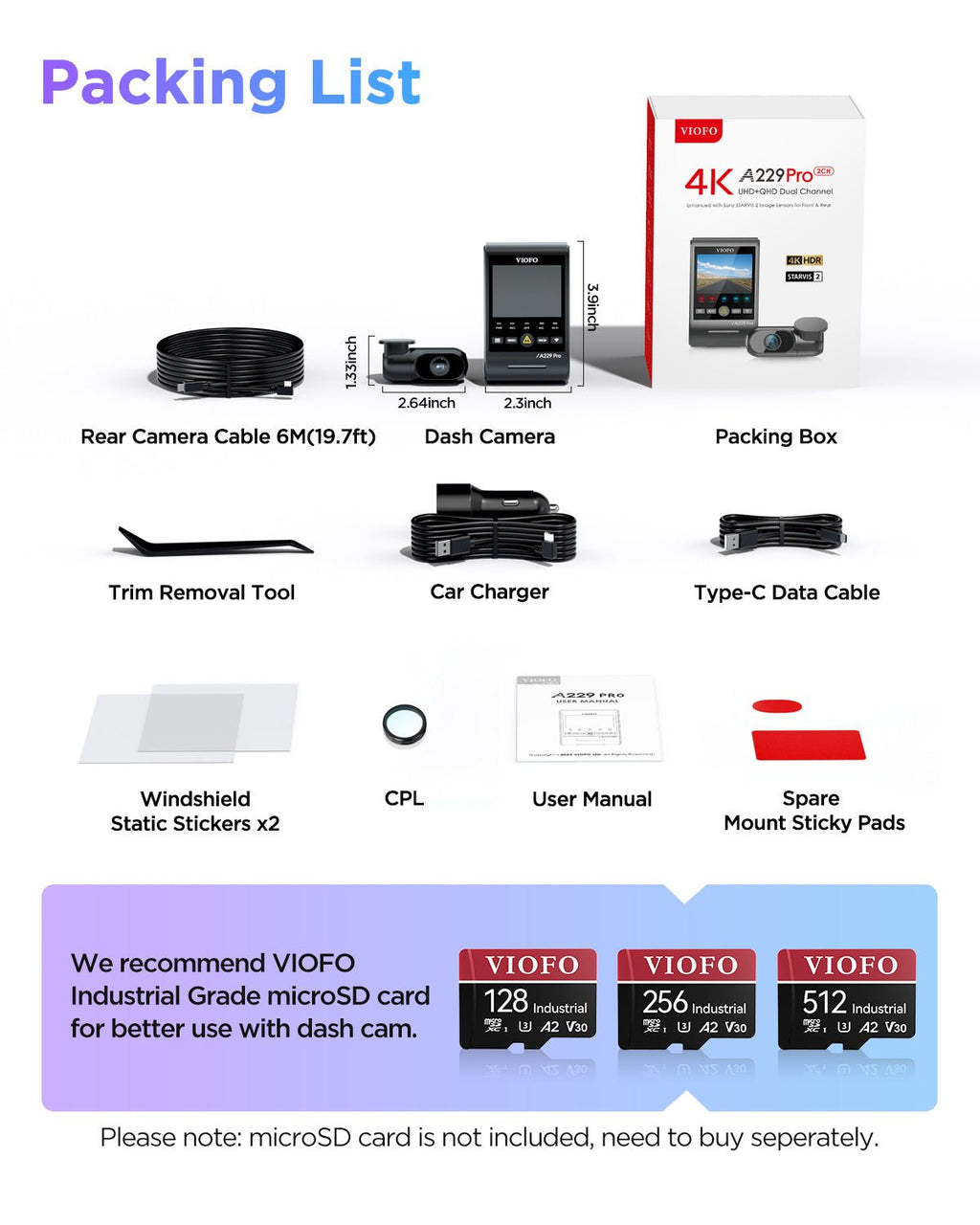 VIOFO A229 Pro 2CH 4K + 2K Dash Cam - image 8